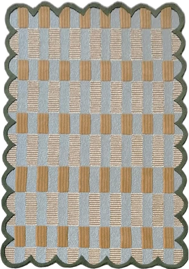 Luxurious Designer Hand Tufted Wool Rug Color Light Blue Handmade Carpet Rug