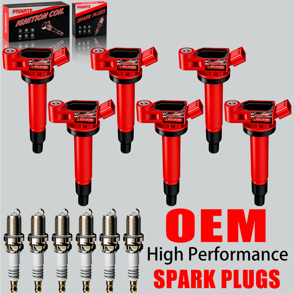 6X OEM High Performance Ignition Coil & Spark Plug For Toyota Sienna Lexus UF267