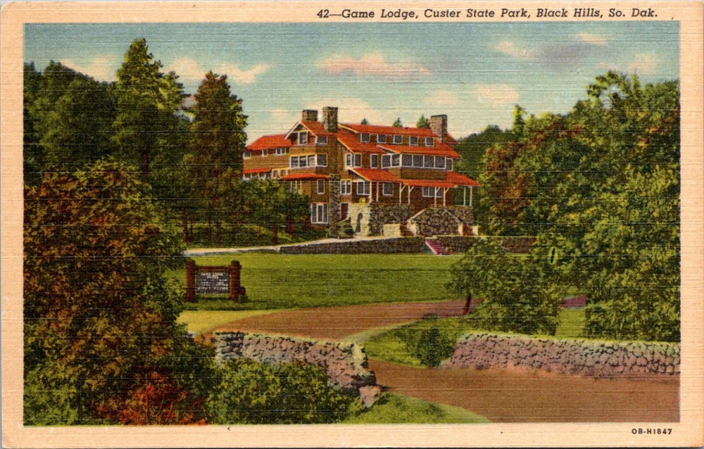 Black Hills South Dakota Custer State Park Lodge Vintage Postcard          27731