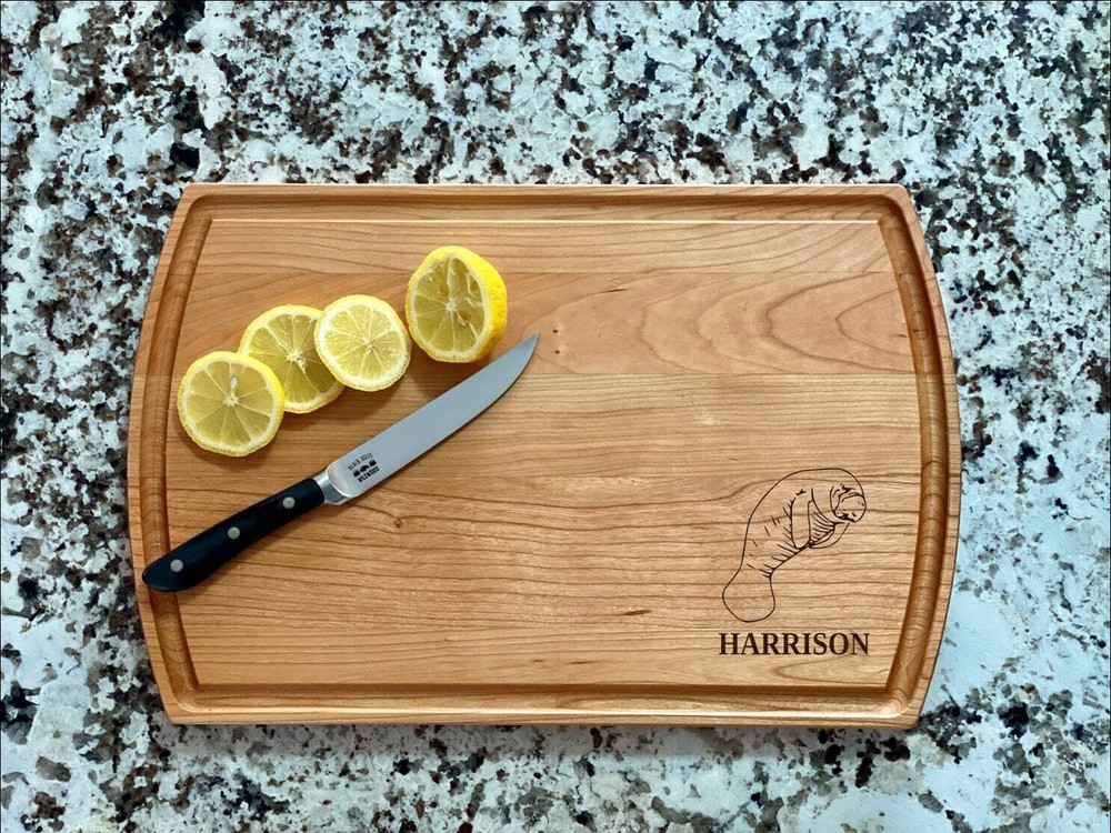 Manatee Cutting Board | Sea Ocean Aquatic Charcuterie Board | Custom Serving