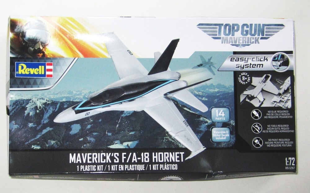Revell TOP GUN Maverick's F/A-18 Hornet Jet Plane Model Kit 1:72 New In Box 2017