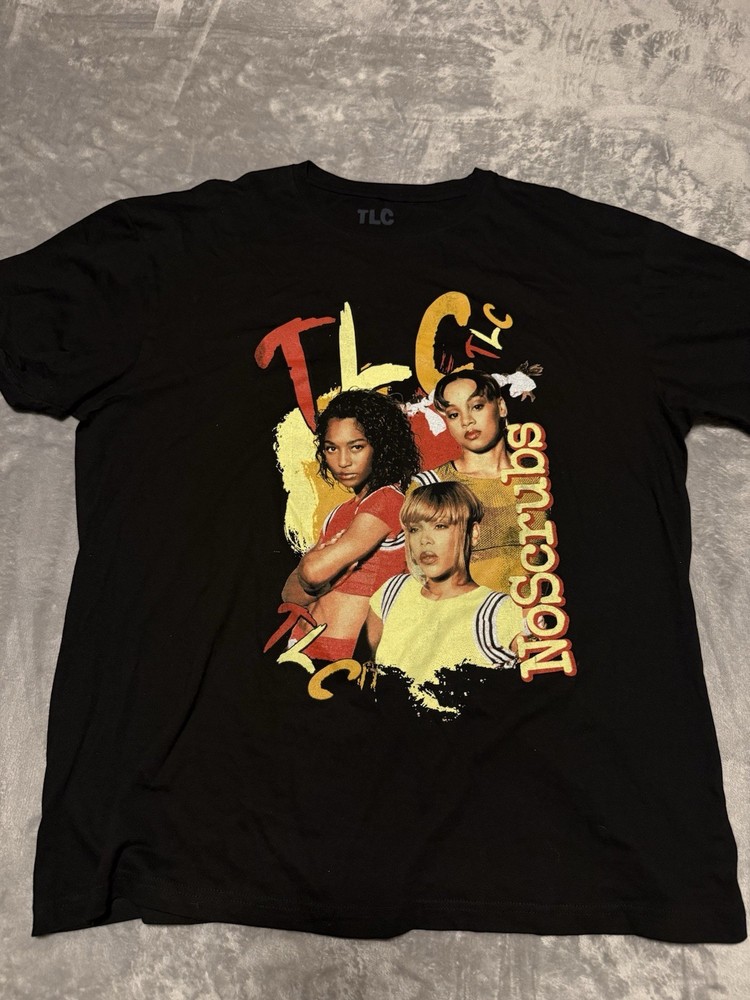 TLC No Scrubs T-Shirt XL Mens Womens 90s Hip Hop Rap Graphic Shirt Black