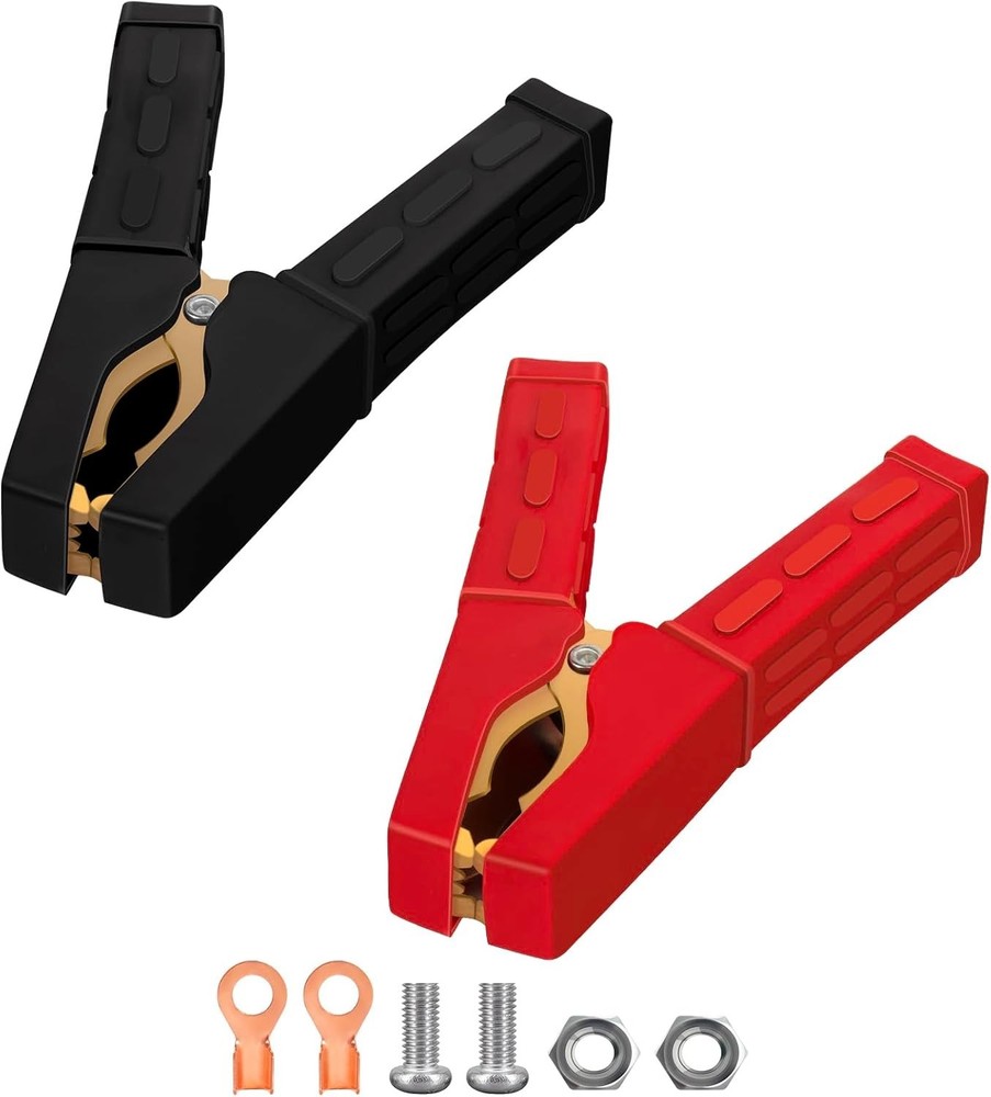 Heavy-Duty Pure Copper Jumper Cable Clamps 1 Pair for Battery Charger