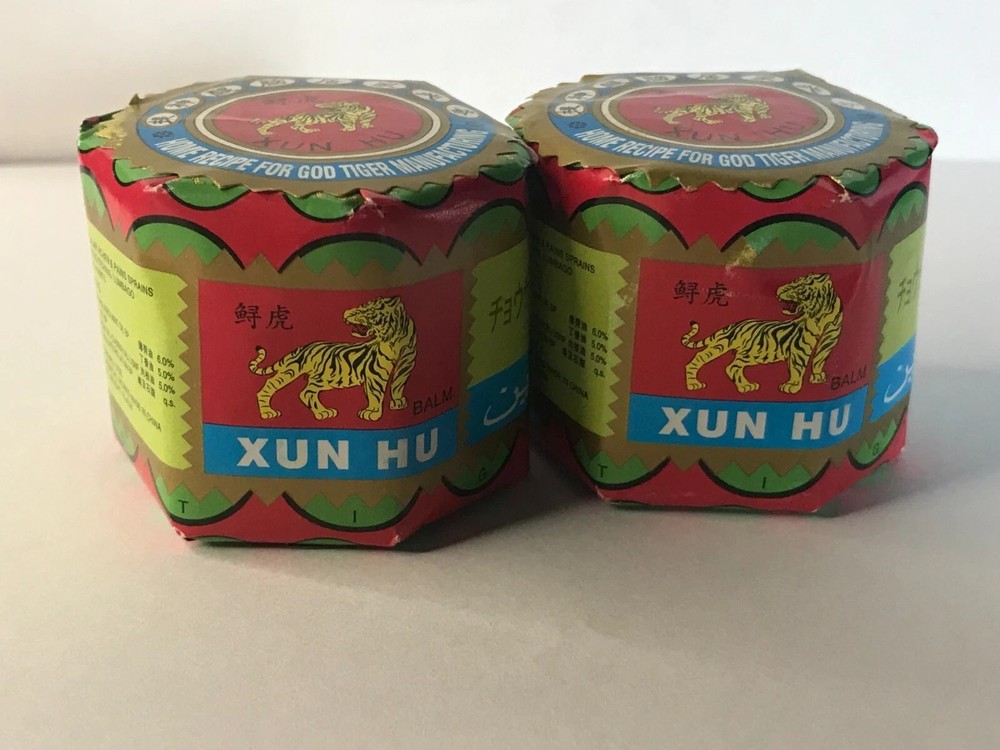 12-Pack Xun HU Tiger Balm Red Herbal Rub for Arthritis Pain & Muscle Relief