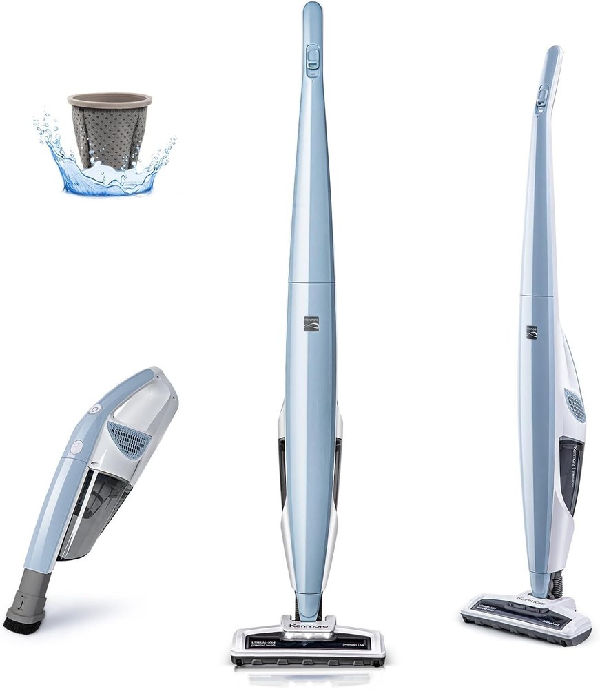 Lightweight 16V Cordless Stick Vacuum with LED Headlight & 2-Speed Control