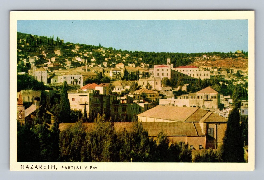 Israel- Nazareth Galilee Partial City View Souvenir Old Post Vintage Postcard