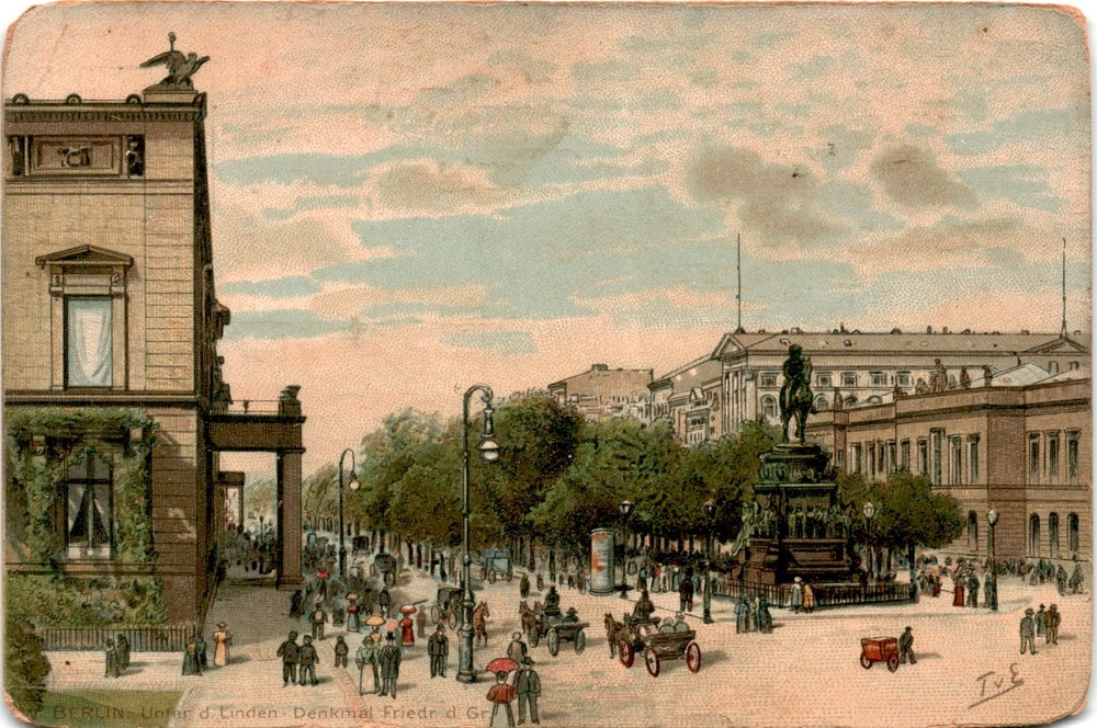 Berlin, Unter den Linden, Denkmal Friedrich der Große, Deutsche Postcard