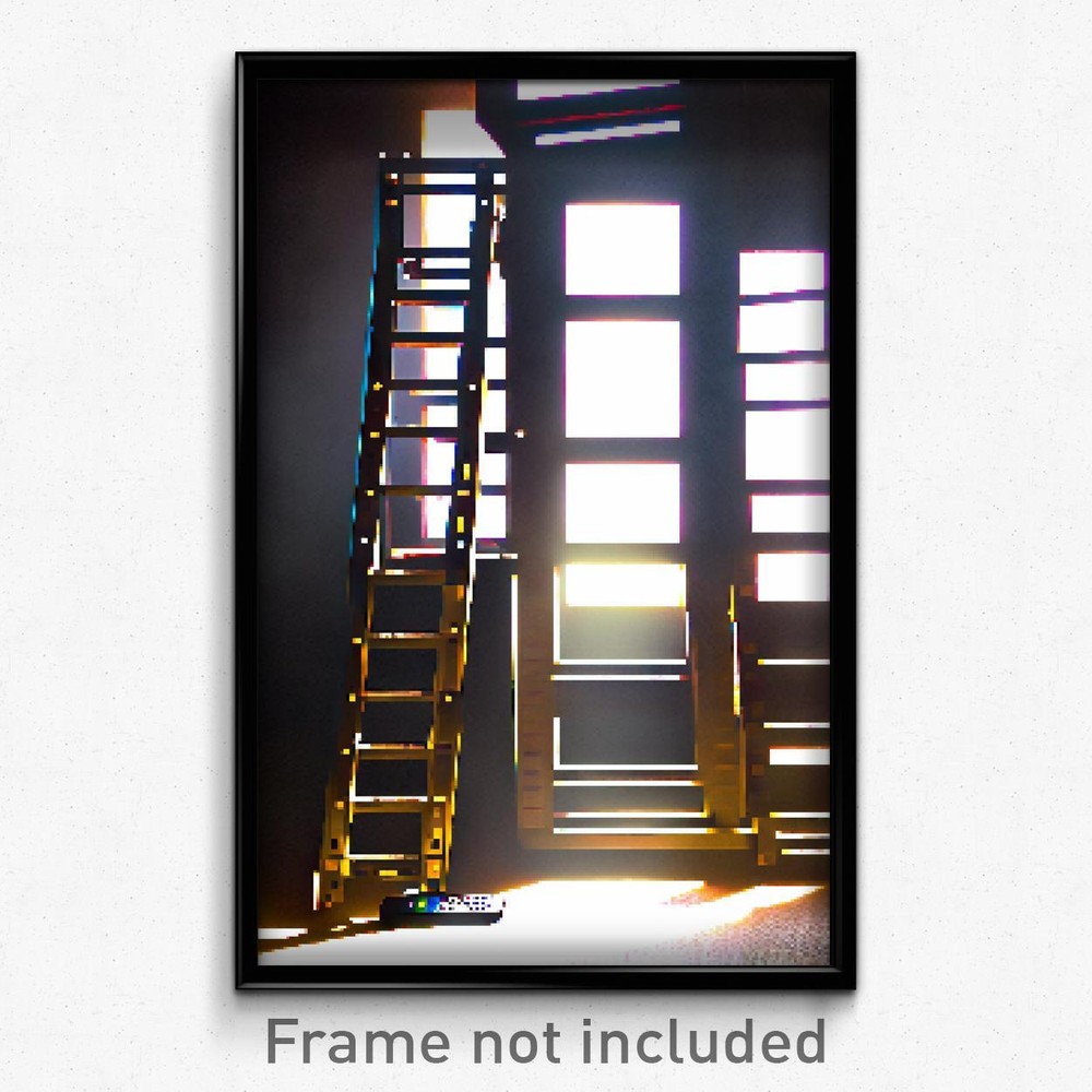 Pixel Art Poster - Remote Ladder (8 Bit Psychedelic Trippy Video Game Print)