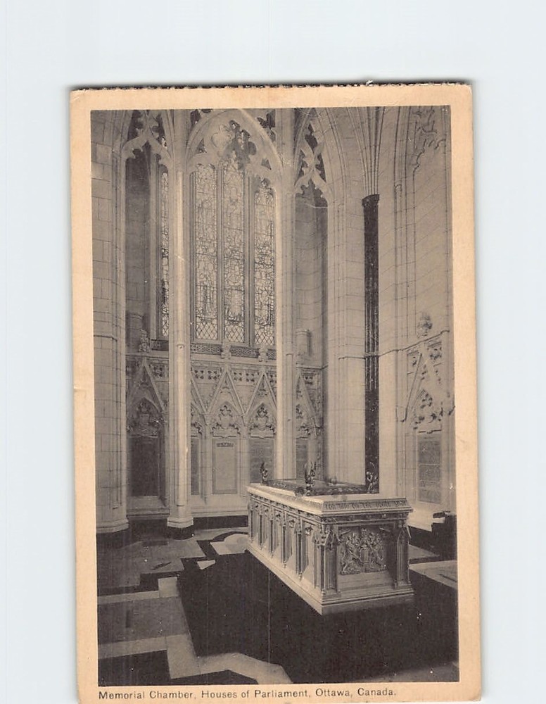 Postcard Memorial Chamber Houses of Parliament Ottawa Ontario Canada