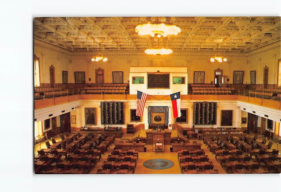 Postcard House Chamber State Capitol Austin Texas USA