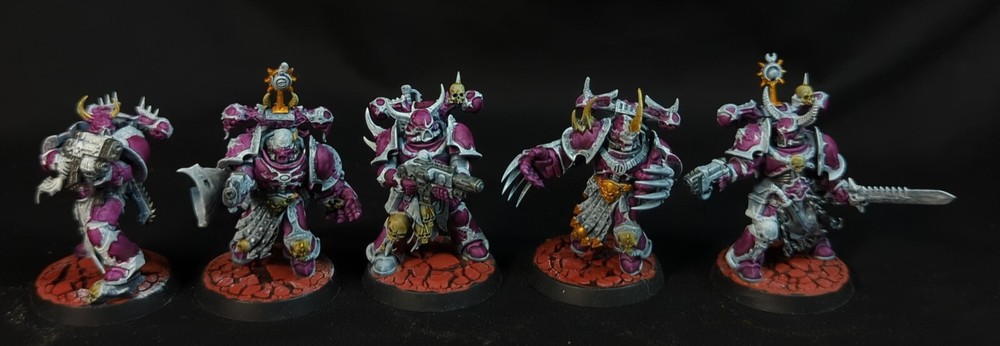 Warhammer 40k Chaos Space Marines Chosen Assembled Partially Painted