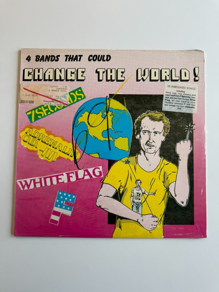 4 Bands Change The World LP Punk KBD Adrenalin OD White Flag F 7 Seconds HC