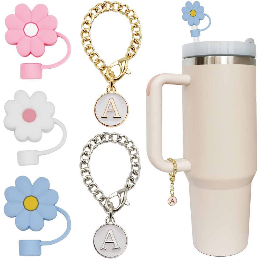 10mm Straw Cover Cap for Stanley Cup 30oz 40oz Tumbler Flower Lid Topper  