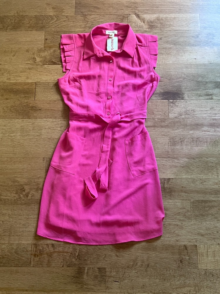 monteau Pink button front dress, size m