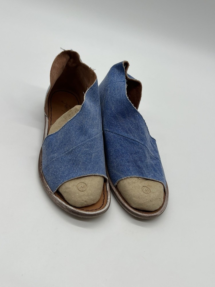 FREE PEOPLE Women's Mont Blanc Washed Denim Sandal Size 39 US 8.5