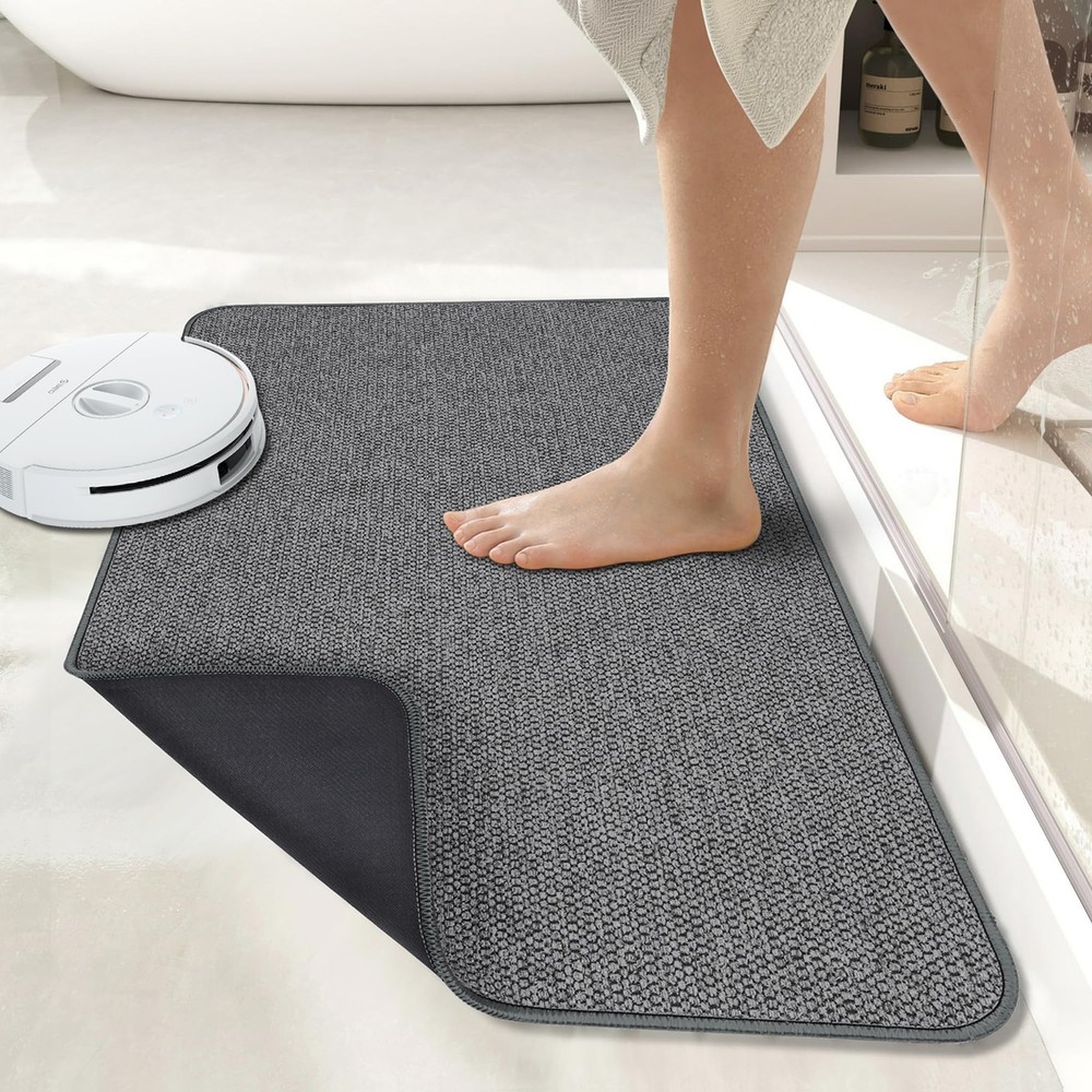Ultra Thin Quick Dry Rubber Bath Mat for Bathroom Non Slip Water Absorbent Rugs