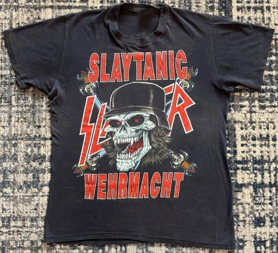 Vintage 1988 Slayer Slaytanic Wehrmacht T-Shirt Reprint World Tour