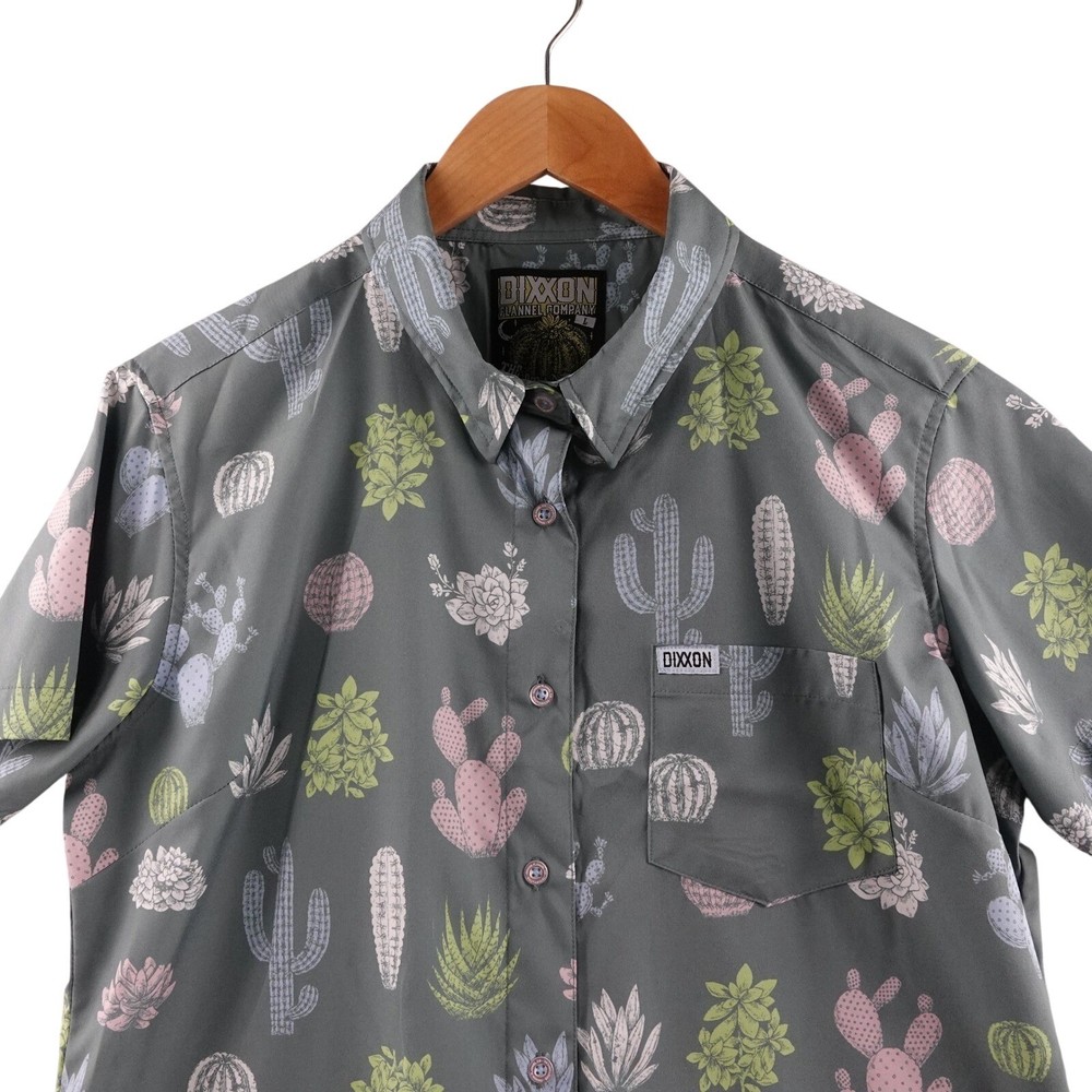 Dixxon Flannel Co Women's Botanical Cactus All Over Print Shirt Size L