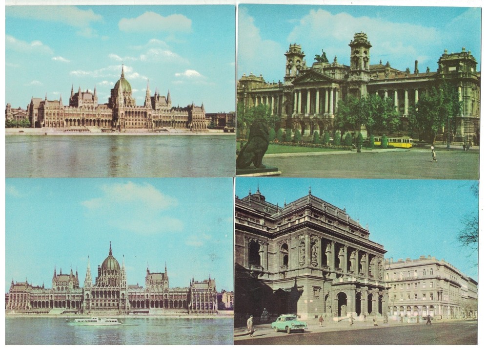 7 Vintage 1950'S-60'S Budapest Eger Debrecen Hungary View Postcard