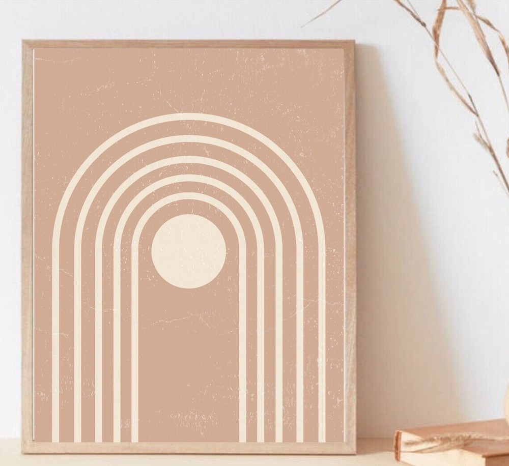 Abstract Line Art With Shapes Poster Premium Quality Choose your Size-image