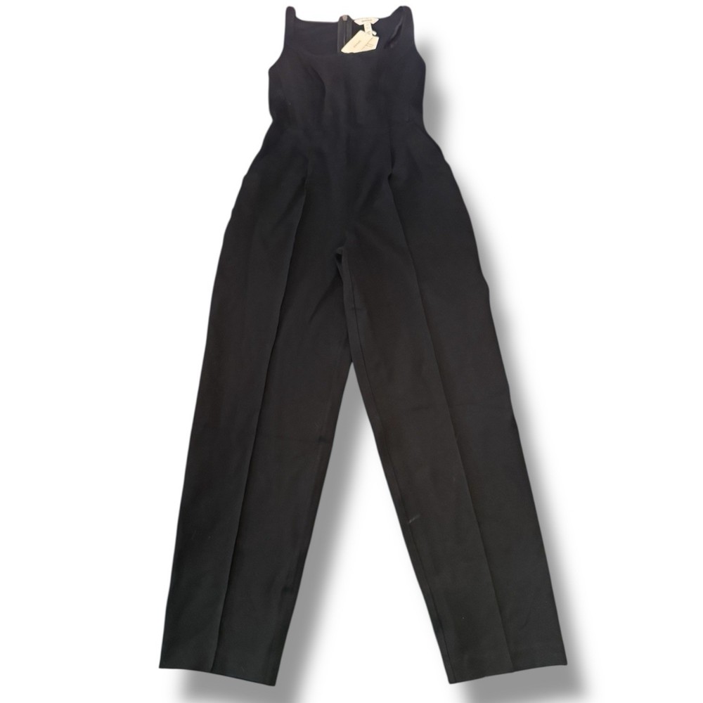Spanx Ponte Corset Barrel Leg Jumpsuit Minimalist Black Stretch Career Small NEW