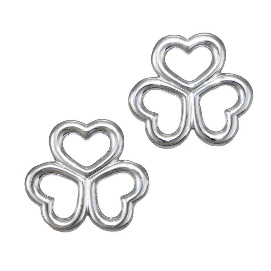Vintage Tiffany & Co Sterling Silver 925 Heart Clover Stud Earrings Pair