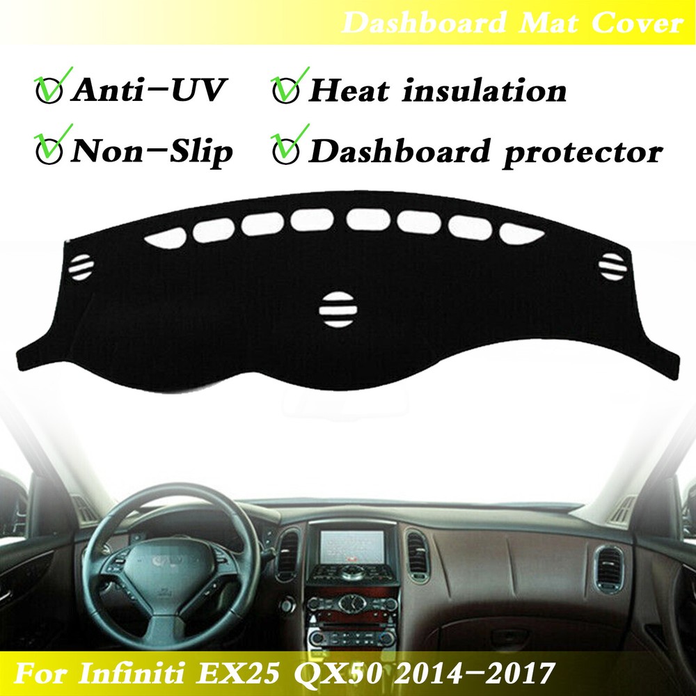 Black Anti-slip Dashmat Dashboard Mat Dash Cover Pad Fit For Infiniti EX25 QX50