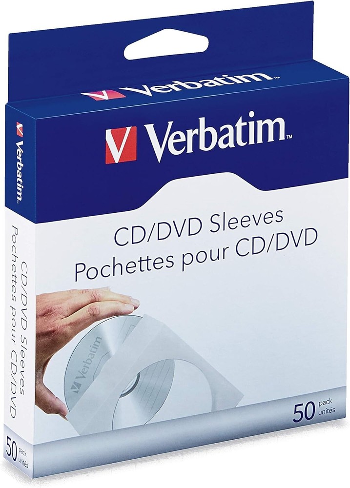 Compact Disc CD DVD Paper Sleeves Cover Case White Envelope Clear Window 50 Pcs