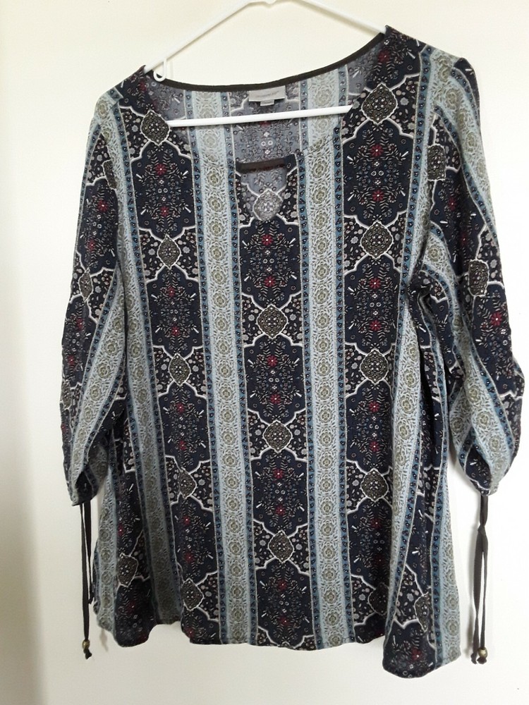 Plus Size Womens 14/16 3/4 Sleeve Blouse by Avenue