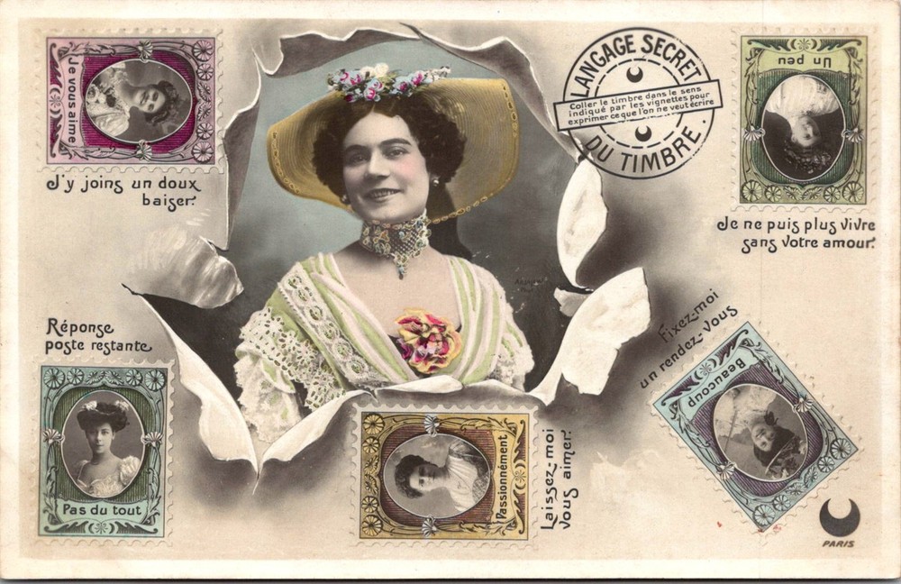 Dr Jim Stamps Postcard French Language Secret Romantic Messages