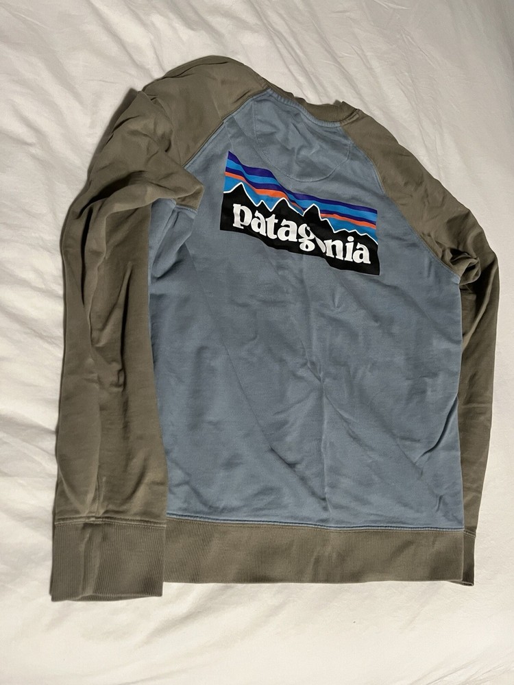 Patagonia Men's Small Green Blue Crew Neck Sweatshirt Pullover