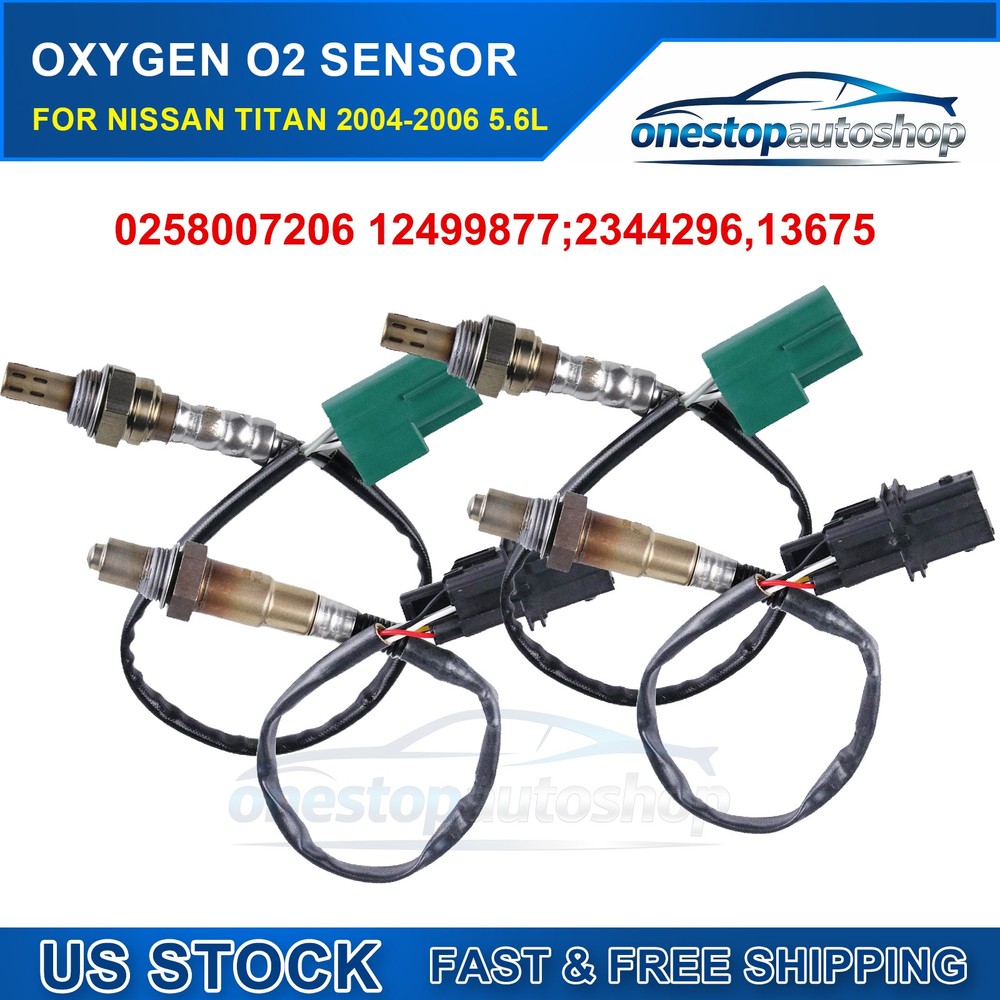 4pcs Oxygen Sensor For 2004-2006 Nissan Titan 5.6L 2005-2006 Armada 5.6L Up+Down