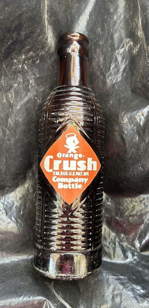 Vintage Orange Crush Soda Pop Brown Ribbed Bottle