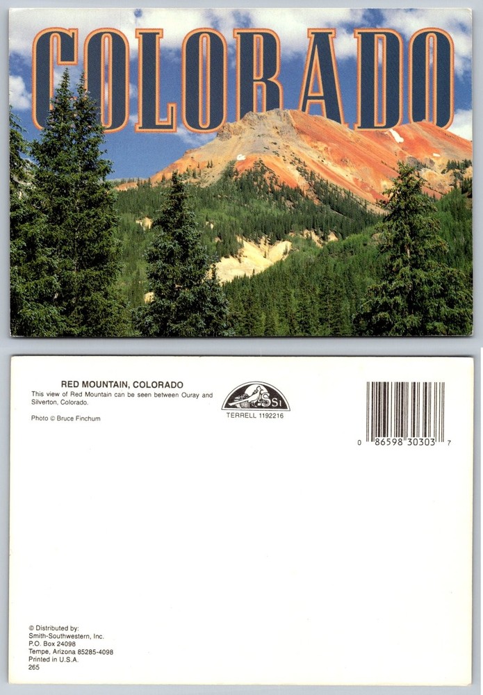 Red Mountain Colorado Postcard Ouray Silverton Scenic View Chrome Photo