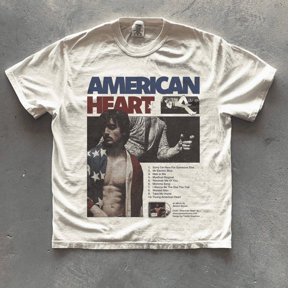 Benson Boone American Heart Album Merch T-Shirt Music Tour Tee S-5XL