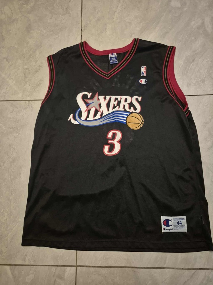 Vintage NBA Allen Iverson #3 Philadelphia 76ers Sixers Champion Jersey L 44