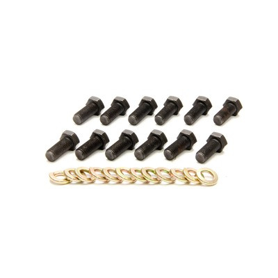 Ratech 1306 Set of 12 Black Steel Ring Gear Bolts for GM Performance Racing