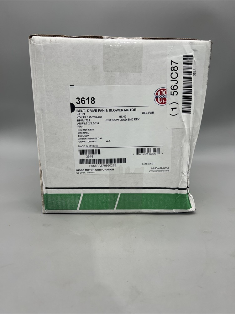 Nidec-US Motors 3618 1/4HP 1Ph 1725RPM 115/208-230V