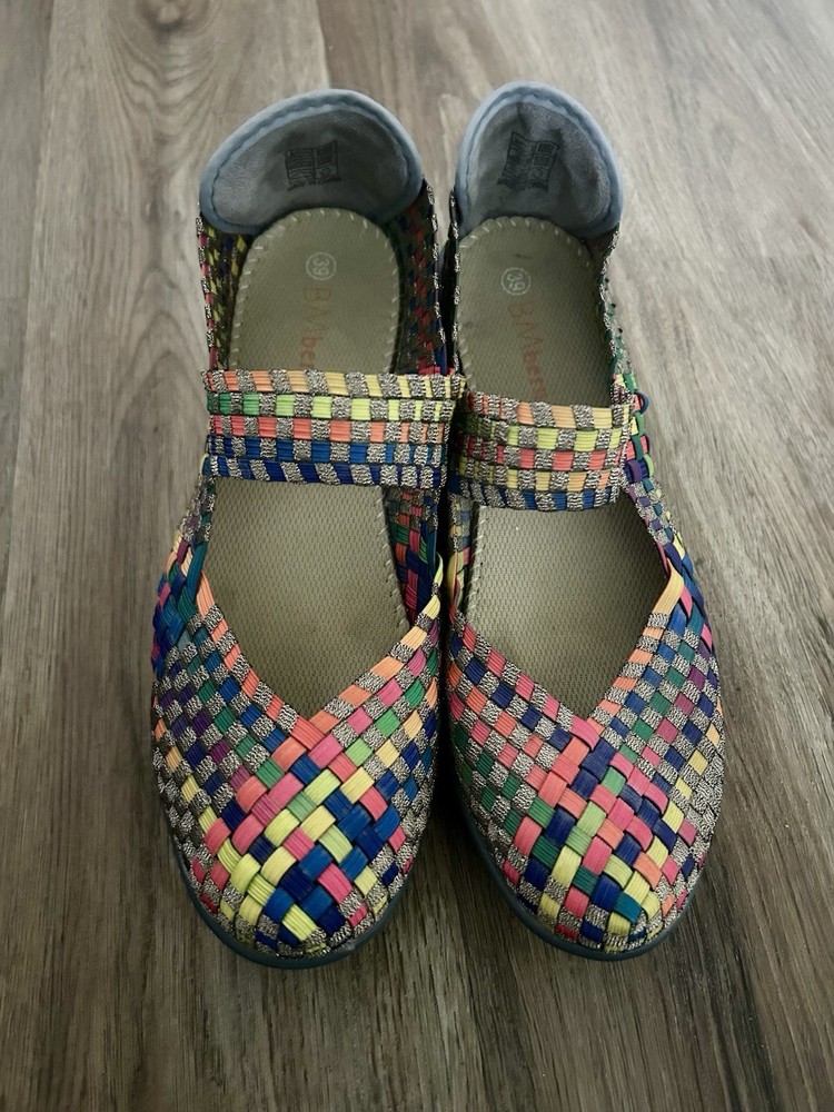 Bernie Mev Lulia Woven Colorful Wedge Slip On Women's Size 39 8.5 US Shoes EUC