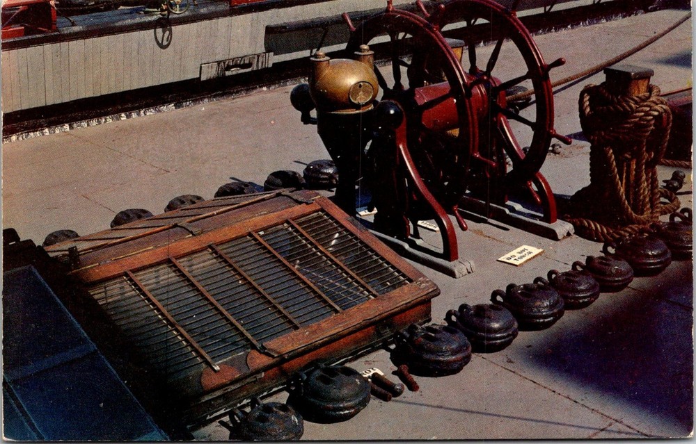 Dr Jim Stamps Postcard Wheel And Binnacle Uss Constellation First Ship Of Navy