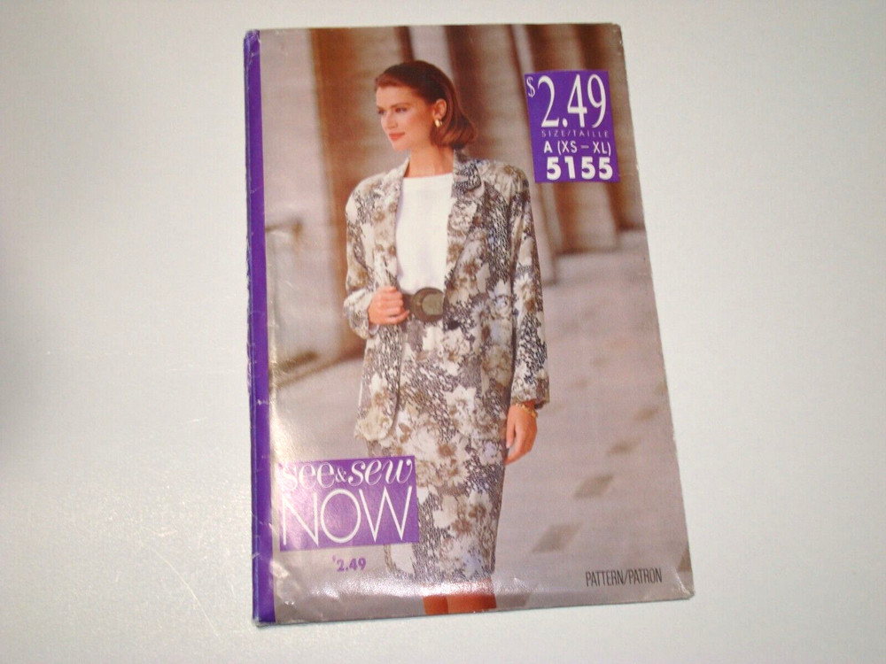 Butterick Pattern 5155 See & Sew Misses Petite Jacket Top Skirt Size XS-X Uncut