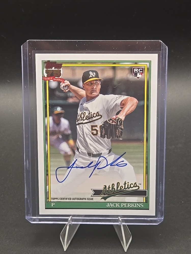 2026 Topps Series 1 Jack Perkins 1991 Topps RC ON CARD  Rookie Auto Athletics