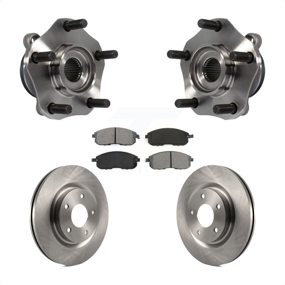 Front Hub Bearing Brake Rotor  Pad Kit For 2017-2019 Nissan Sentra Turbocha