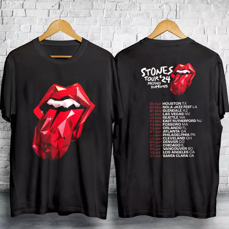The Rolling Stones band Exclusive Hackney Diamonds Tour 2024 T-Shirt S-5XL