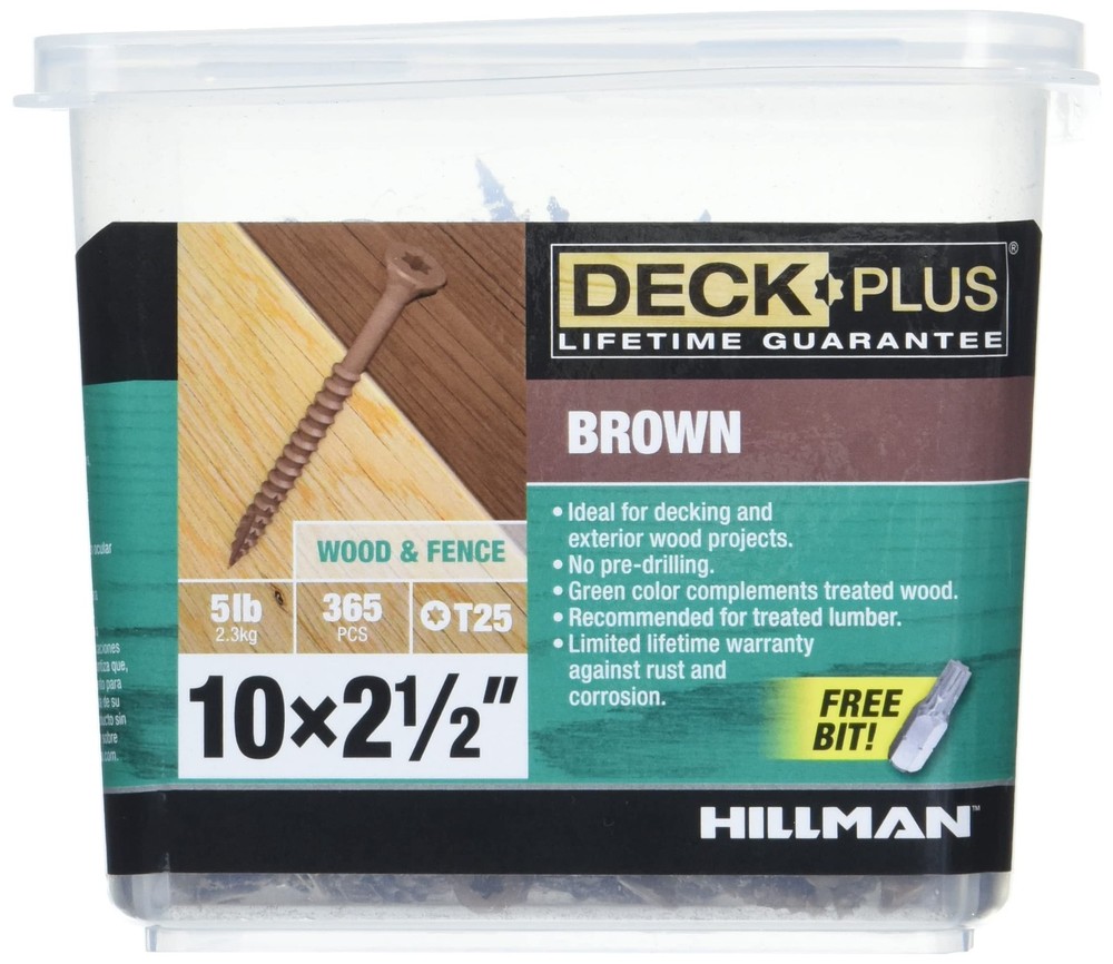 Brown Deck Plus Exterior Wood Screws 2-1/2