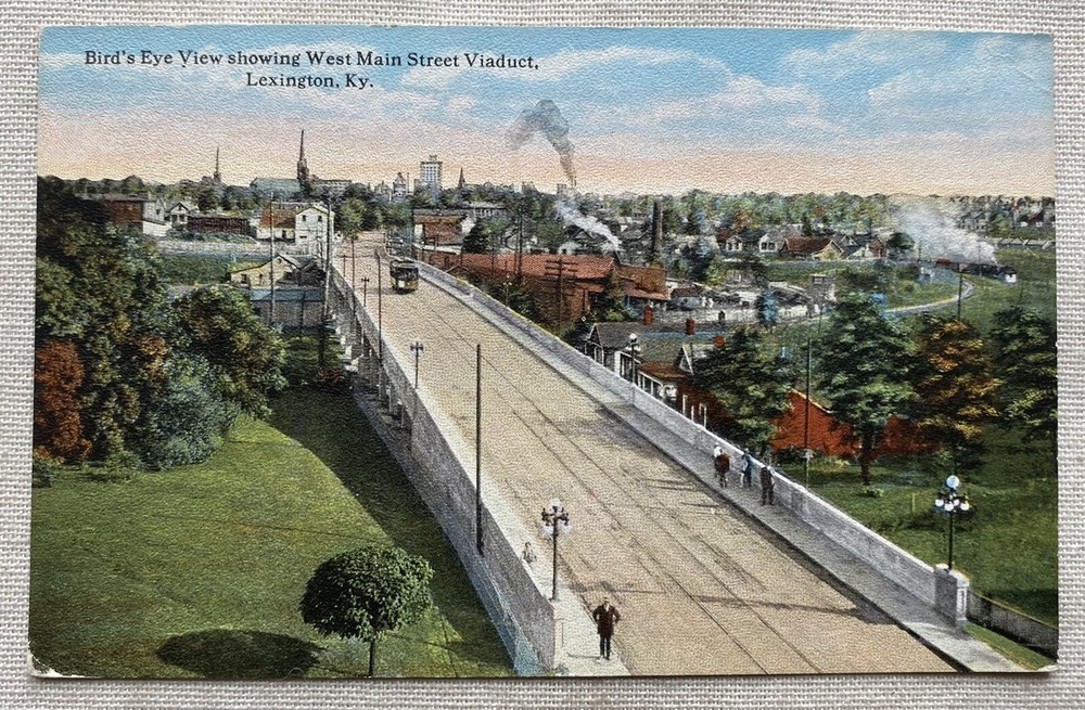 Bird’s Eye View Showing West Main Street Viaduct Lexington KY Vintage Postcard