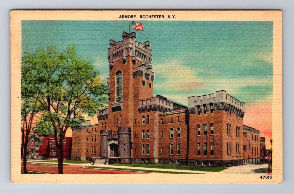 Rochester NY-New York, Armory, Antique, Vintage Souvenir Postcard