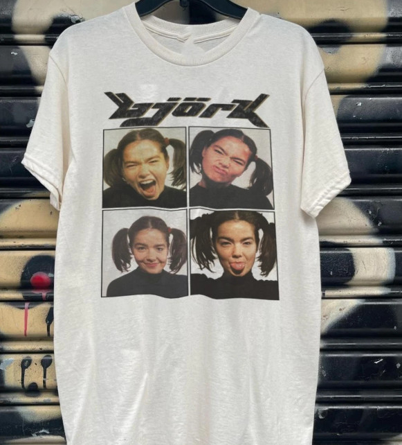 Bjork Tour Tshirt, Bjork Graphic White Short Sleeve Unisex T shirt S-5XL