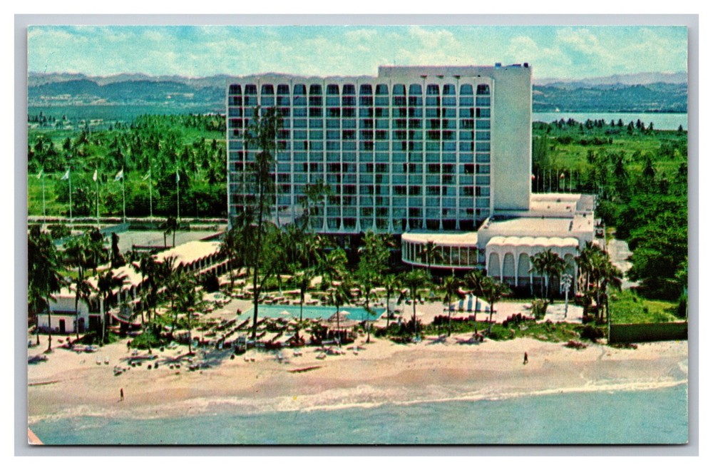 San Juan Puerto Rico Americana Hotel of the Caribbean Unp Chrome Postcard