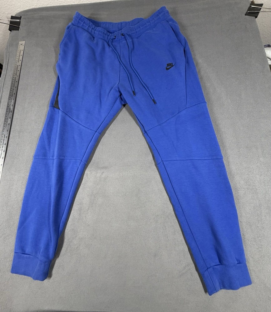 Nike Tech Fleece Joggers Mens Large L Blue Tapered Sweatpants Pants Jogger